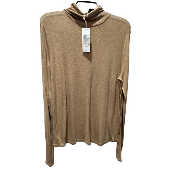 EILEEN FISHER Tencel Scrunch Neck Top Honey Large NEW NWT REG $198 - Picture 2 of 5